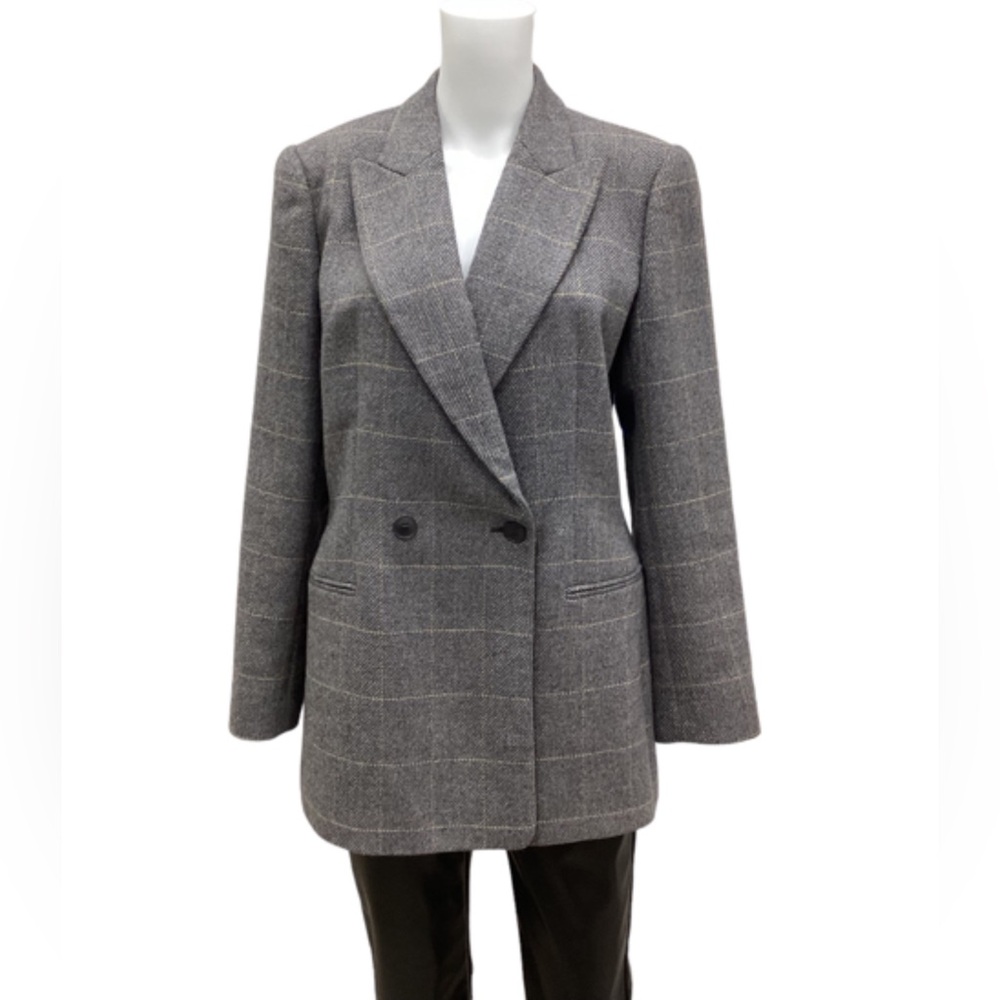 Giorgio Armani Gray Plaid Blazer